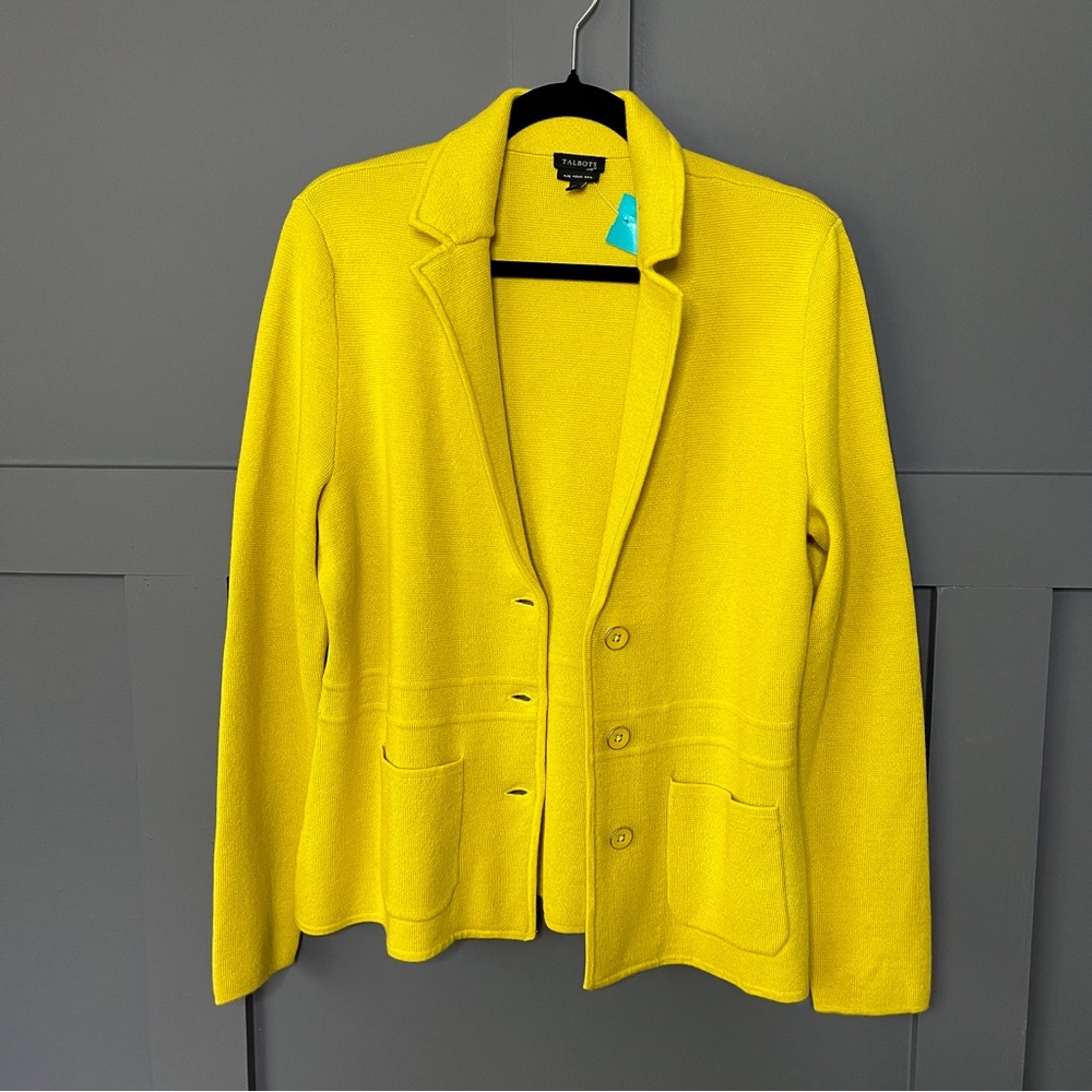 Talbots Women's Wool Vibrant Cardigan Blazer